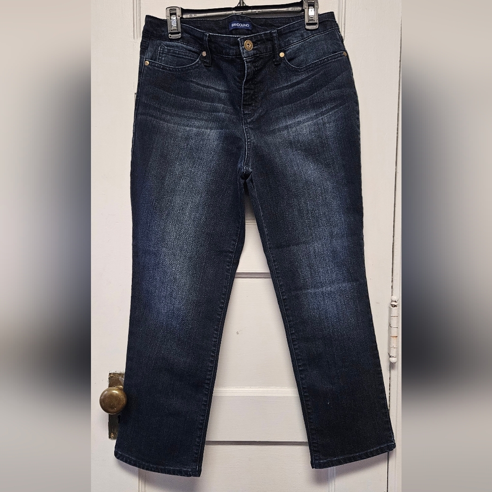 Bandolino Mandie Dark Indigo Straight Leg Jeans 12PS